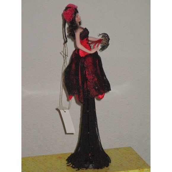 Popular Creations Sophia Red Black Dress Tassel Doll Porcelain Good Pre Owned - Picture 4 of 7